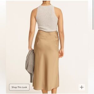 J. Crew Gwyneth Slip Skirt in Camel